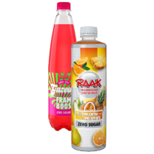 Raak vruchtensiroop zero of Gazeuse